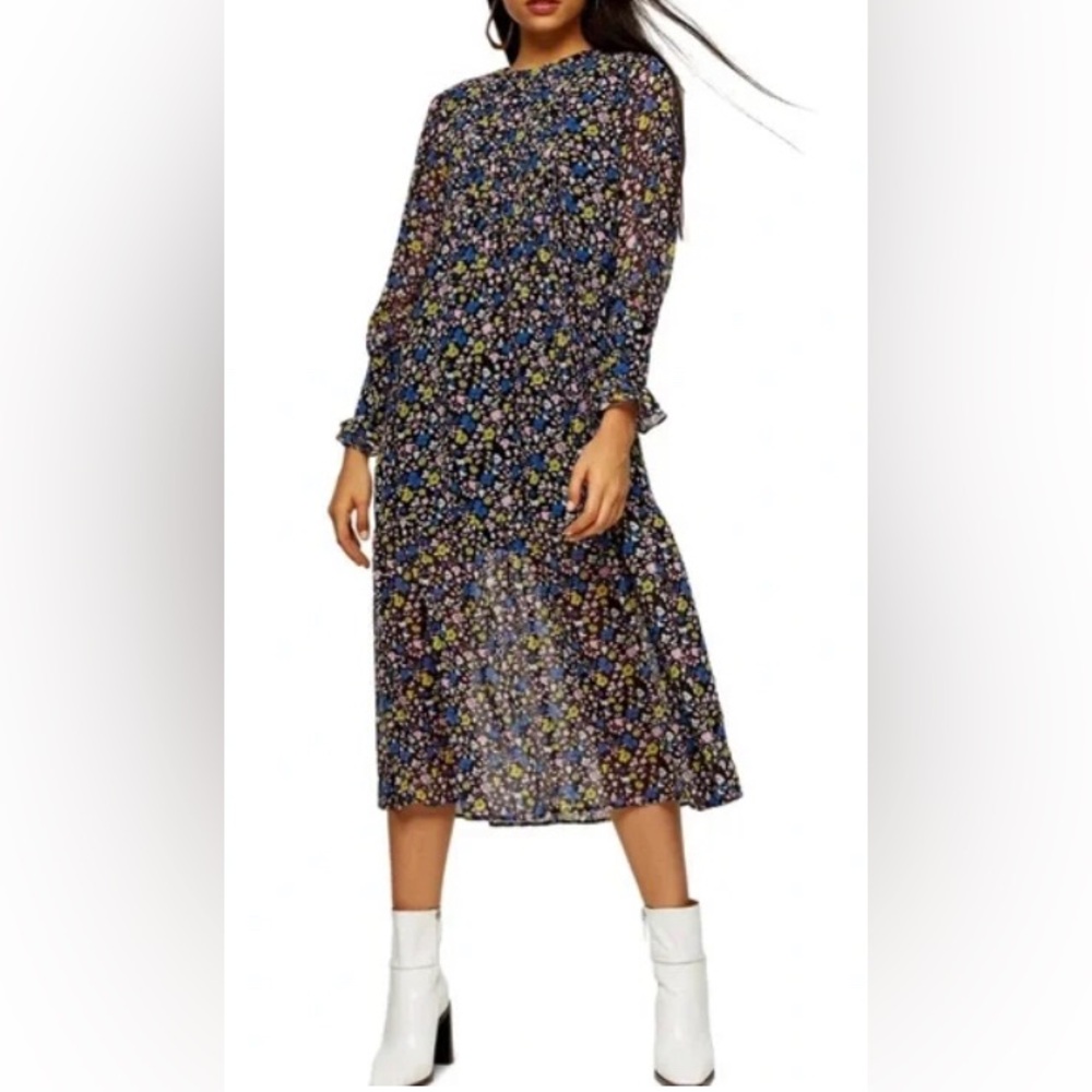 NEW TOPSHOP Floral Print Midi Dress